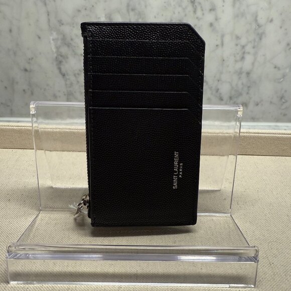 Saint Laurent Cassandre Fragments Zipped Card Case & Bill Clip - Picture 1 of 7